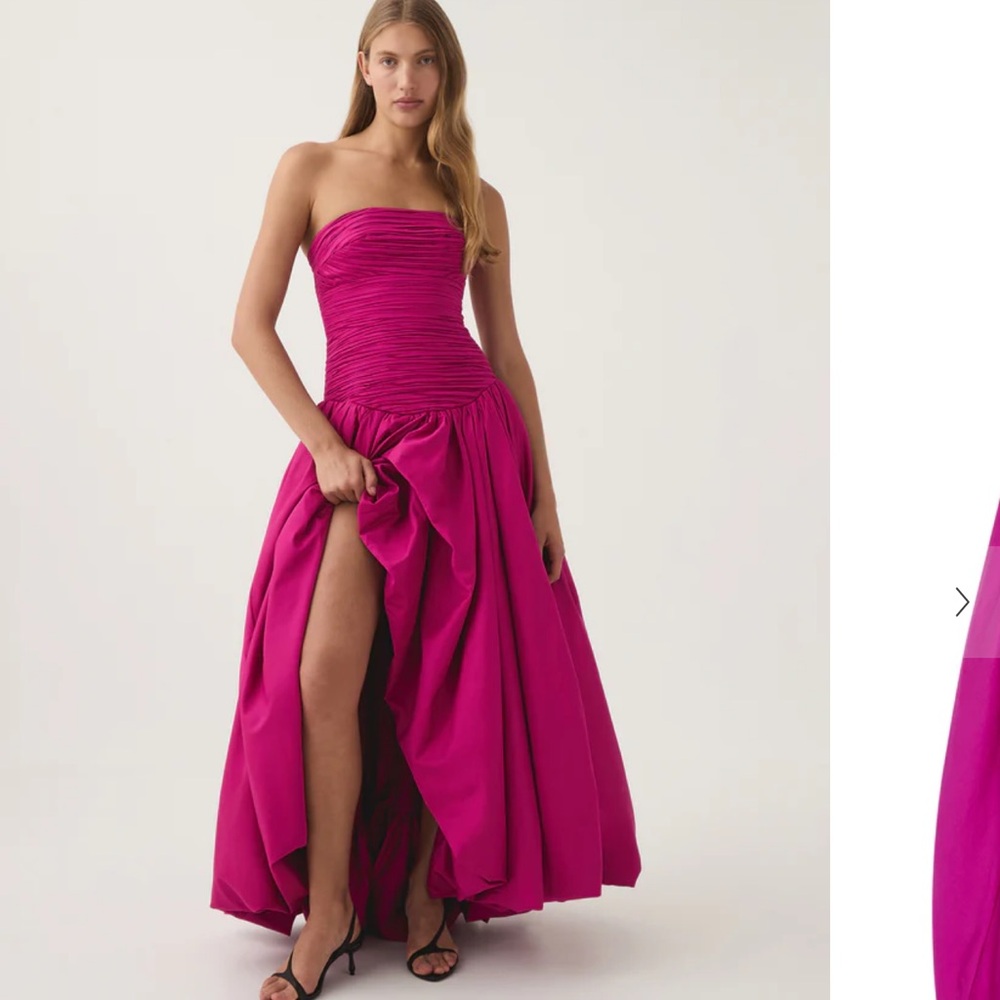 Aje Violette Bubble Hem Maxi Dress in Deep Magenta (worn once)